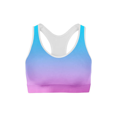 Ladies Blue Pink Ombre Sports BraH2O RatzLadies Blue Pink Ombre Sports Bra