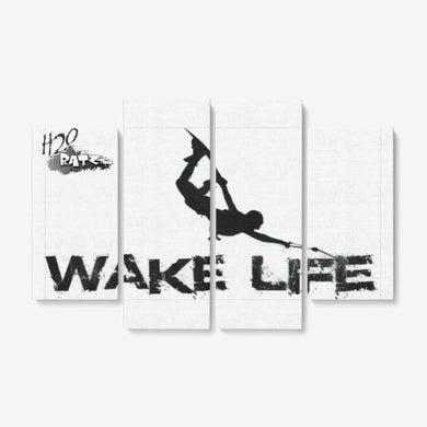 H2OratZ Wake Life 4 Piece Canvas Wall Art - Framed Ready to Hang 4x12