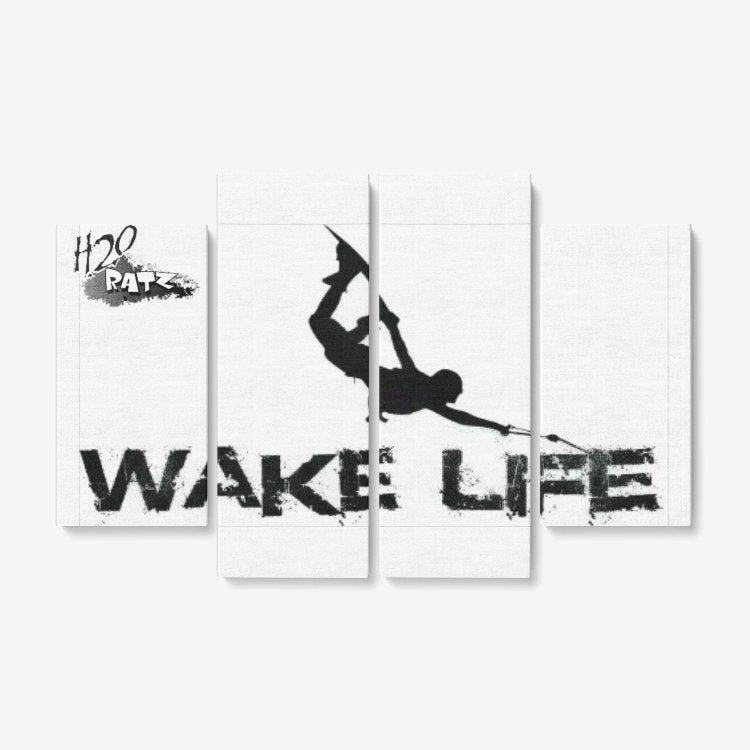 H2OratZ Wake Life 4 Piece Canvas Wall Art - Framed Ready to Hang 4x12