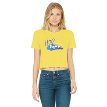 Load image into Gallery viewer, H2O Logo Classic Women&#39;s Cropped Raw Edge T-ShirtApparelalloverprint.itH2O Logo Classic Women&#39;s Cropped Raw Edge T-Shirt