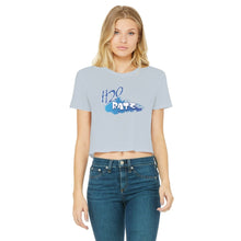Load image into Gallery viewer, H2O Logo Classic Women&#39;s Cropped Raw Edge T-ShirtApparelalloverprint.itH2O Logo Classic Women&#39;s Cropped Raw Edge T-Shirt