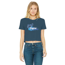 Load image into Gallery viewer, H2O Logo Classic Women&#39;s Cropped Raw Edge T-ShirtApparelalloverprint.itH2O Logo Classic Women&#39;s Cropped Raw Edge T-Shirt