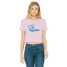 Load image into Gallery viewer, H2O Logo Classic Women&#39;s Cropped Raw Edge T-ShirtApparelalloverprint.itH2O Logo Classic Women&#39;s Cropped Raw Edge T-Shirt