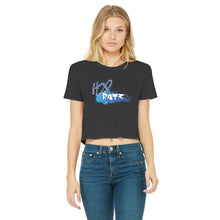 Load image into Gallery viewer, H2O Logo Classic Women&#39;s Cropped Raw Edge T-ShirtApparelalloverprint.itH2O Logo Classic Women&#39;s Cropped Raw Edge T-Shirt