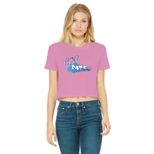 Load image into Gallery viewer, H2O Logo Classic Women&#39;s Cropped Raw Edge T-ShirtApparelalloverprint.itH2O Logo Classic Women&#39;s Cropped Raw Edge T-Shirt