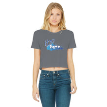 Load image into Gallery viewer, H2O Logo Classic Women&#39;s Cropped Raw Edge T-ShirtApparelalloverprint.itH2O Logo Classic Women&#39;s Cropped Raw Edge T-Shirt