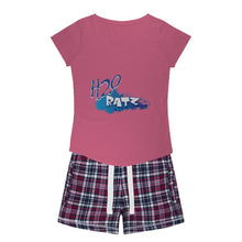 Load image into Gallery viewer, H2O Logo Girls Sleepy Tee and Flannel ShortApparelalloverprint.itH2O Logo Girls Sleepy Tee and Flannel Short