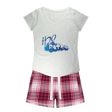 Load image into Gallery viewer, H2O Logo Girls Sleepy Tee and Flannel ShortApparelalloverprint.itH2O Logo Girls Sleepy Tee and Flannel Short