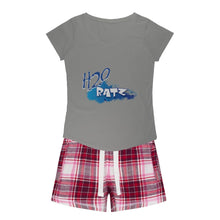 Load image into Gallery viewer, H2O Logo Girls Sleepy Tee and Flannel ShortApparelalloverprint.itH2O Logo Girls Sleepy Tee and Flannel Short