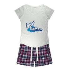 Load image into Gallery viewer, H2O Logo Girls Sleepy Tee and Flannel ShortApparelalloverprint.itH2O Logo Girls Sleepy Tee and Flannel Short