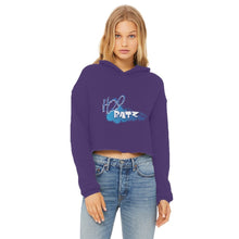 Load image into Gallery viewer, H2O Logo Ladies Cropped Raw Edge HoodieApparelalloverprint.itH2O Logo Ladies Cropped Raw Edge Hoodie