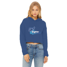 Load image into Gallery viewer, H2O Logo Ladies Cropped Raw Edge HoodieApparelalloverprint.itH2O Logo Ladies Cropped Raw Edge Hoodie