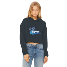 Load image into Gallery viewer, H2O Logo Ladies Cropped Raw Edge HoodieApparelalloverprint.itH2O Logo Ladies Cropped Raw Edge Hoodie