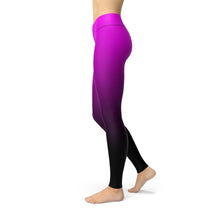 Load image into Gallery viewer, Ladies Jean Pink Black Ombre LeggingsH2O RatzLadies Jean Pink Black Ombre Leggings
